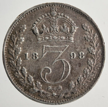 1898 Victoria Threepence Silver Coin | Very High Grade | a9706