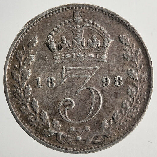 1898 Victoria Threepence Silver Coin | Very High Grade | a9706