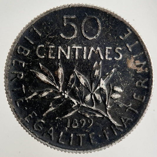 1899 France 50 Centimes Silver Coin | Fine Collectable Grade