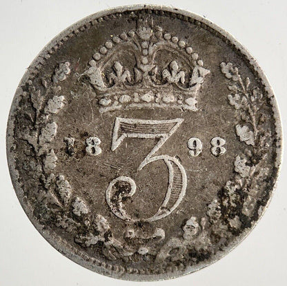 1898 Victoria Threepence Silver Coin | Fine Collectable Grade