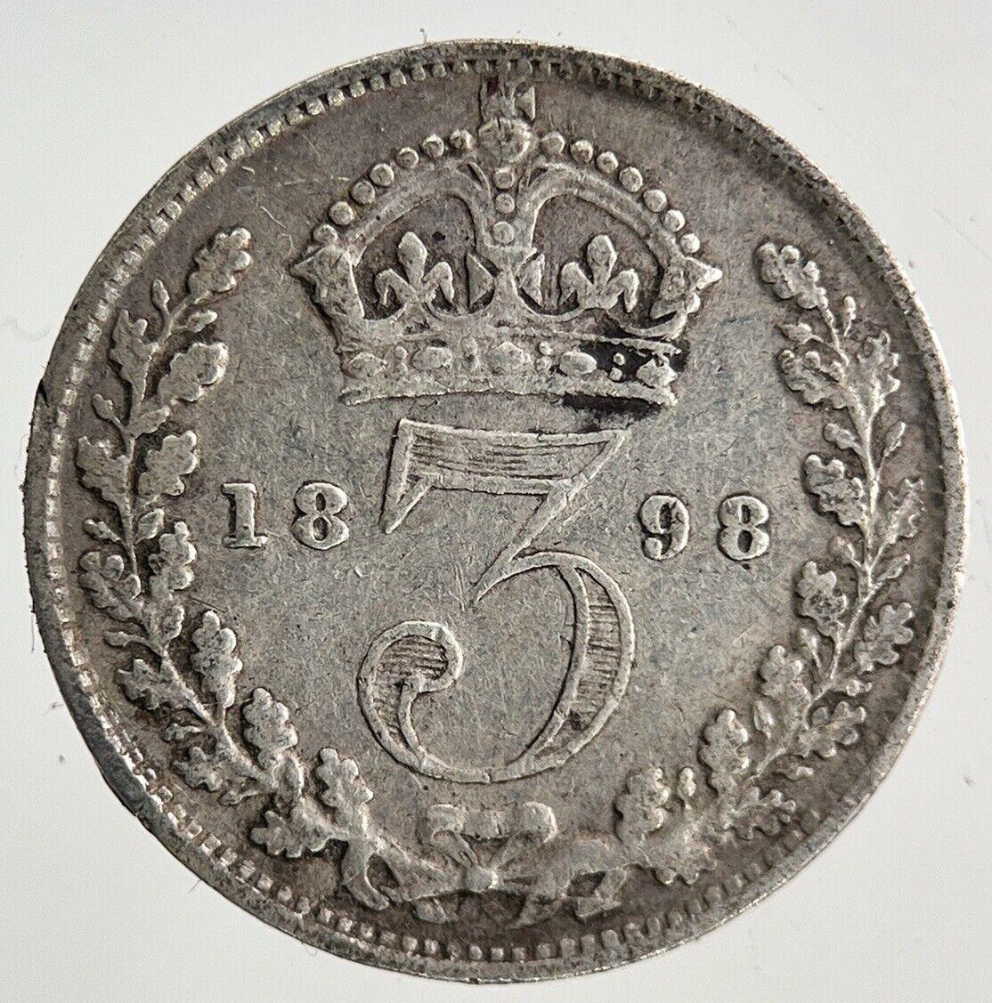 1898 Victoria Threepence Silver Coin | Fine Collectable Grade