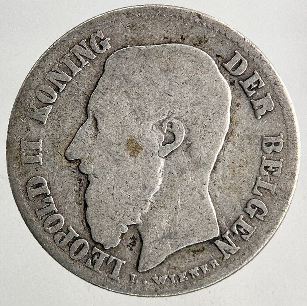 1899 Belgium 50 Centimes Silver Coin | Fair Grade