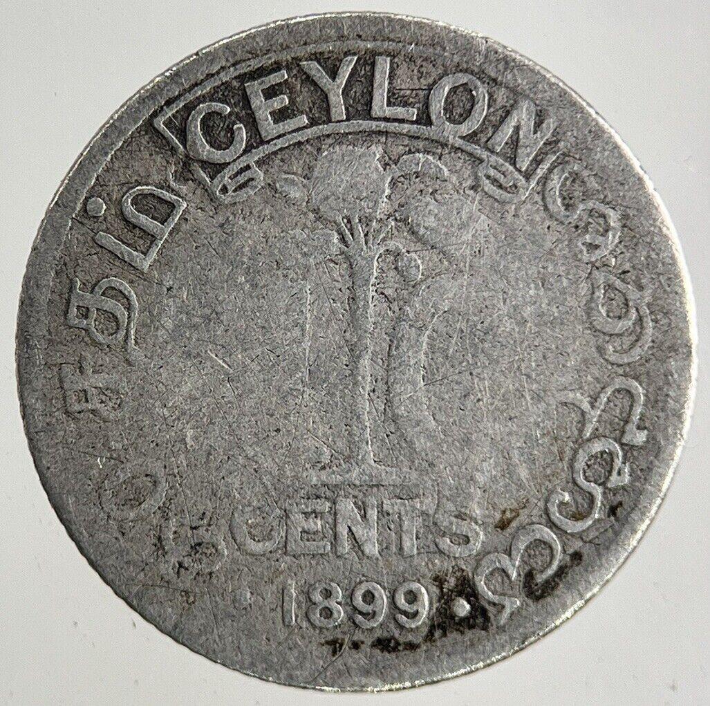 1899 Ceylon 10 Cents Silver Coin | Fair Grade