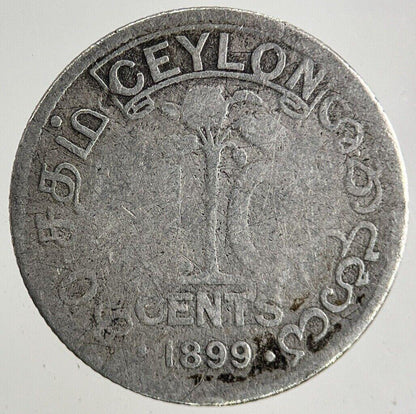 1899 Ceylon 10 Cents Silver Coin | Fair Grade