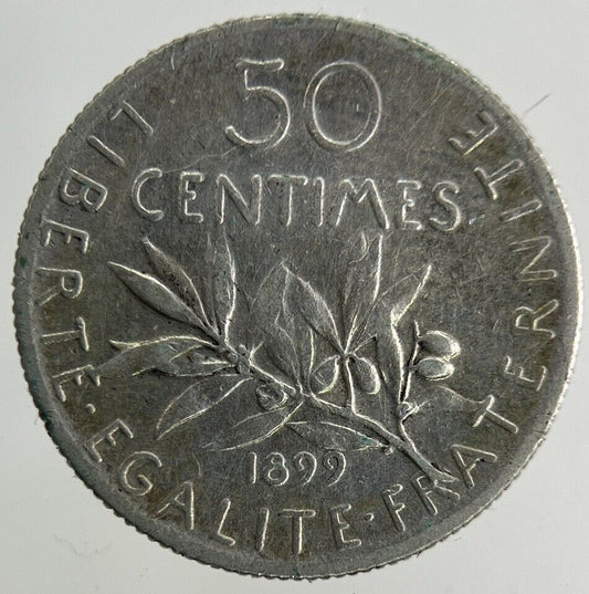 1899 France 50 Centimes Silver Coin | Fine Collectable Grade