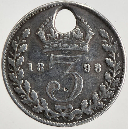1898 Victoria Threepence Silver Coin | Fine Collectable Grade | a5524