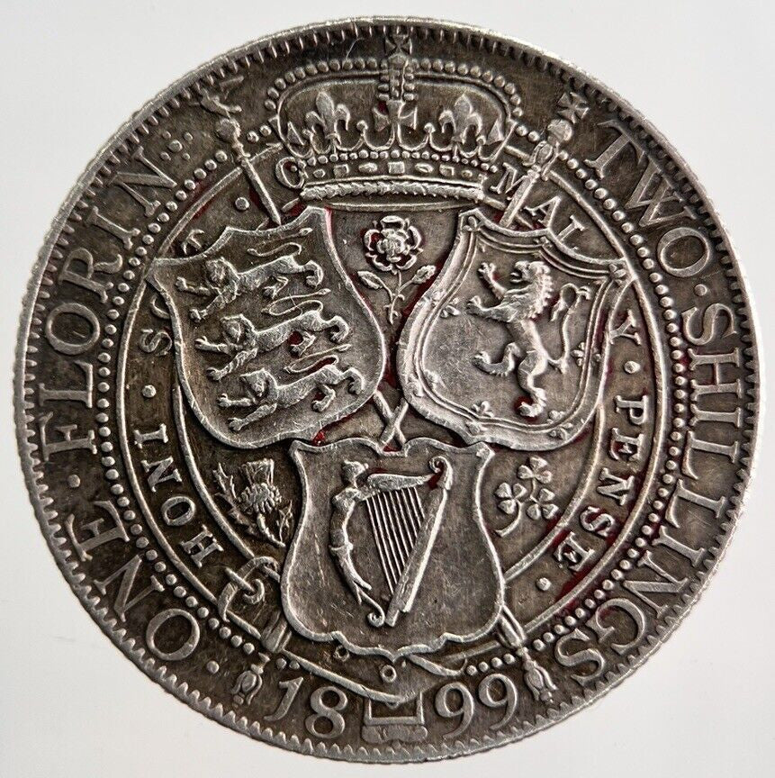 1899 Victoria Florin Silver Coin | Very High Grade | a362