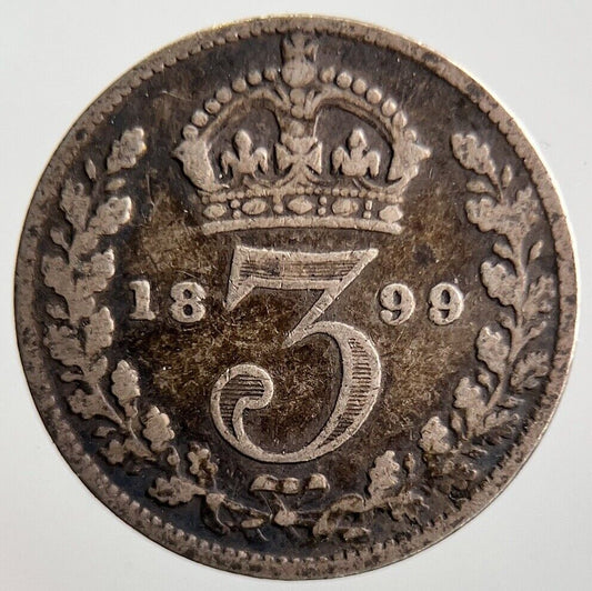 1899 Veiled Head Victoria Threepence Silver Coin | Collectable Grade | a4069