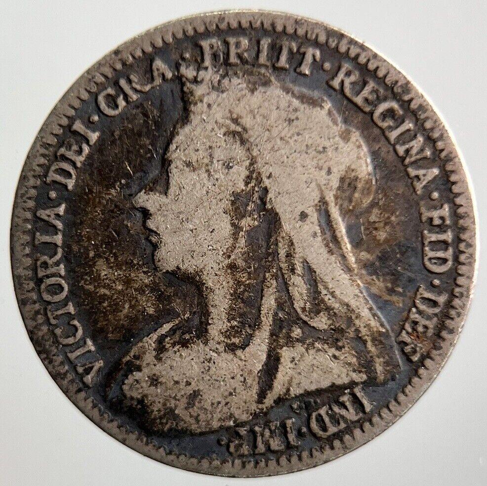 1899 Veiled Head Victoria Threepence Silver Coin | Collectable Grade | a4069