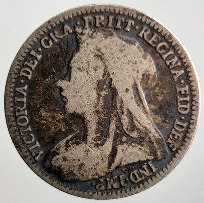 1899 Veiled Head Victoria Threepence Silver Coin | Collectable Grade | a4069