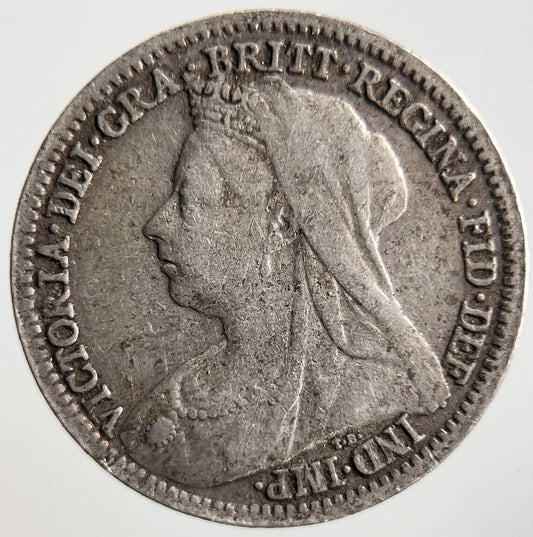 1899 Veiled Head Victoria Threepence Silver Coin | Collectable Grade | a4070