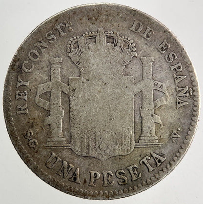 1899 Spain 1 Una Peseta Silver Coin | Fair Grade