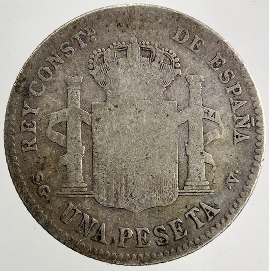 1899 Spain 1 Una Peseta Silver Coin | Fair Grade