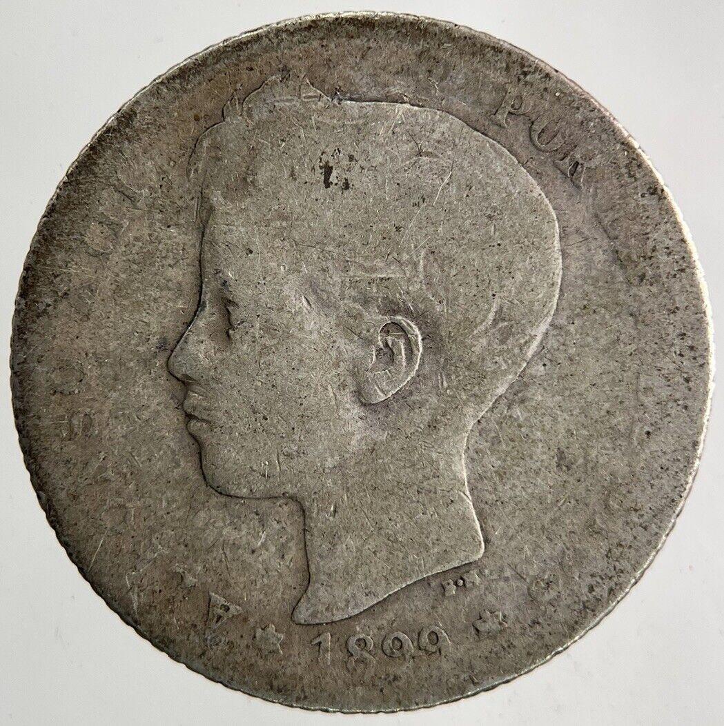 1899 Spain 1 Una Peseta Silver Coin | Fair Grade