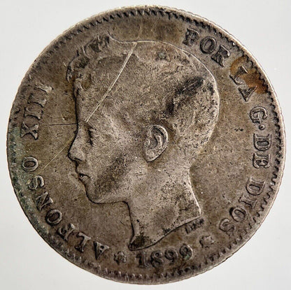 1899 Una 1 Peseta Silver Coin | Collectable Grade | a2107