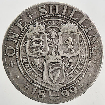 1899 Victoria Shilling Silver Coin | Fine Collectable Grade | a5997