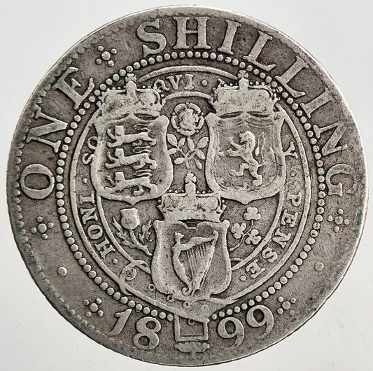 1899 Victoria Shilling Silver Coin | Fine Collectable Grade | a5997