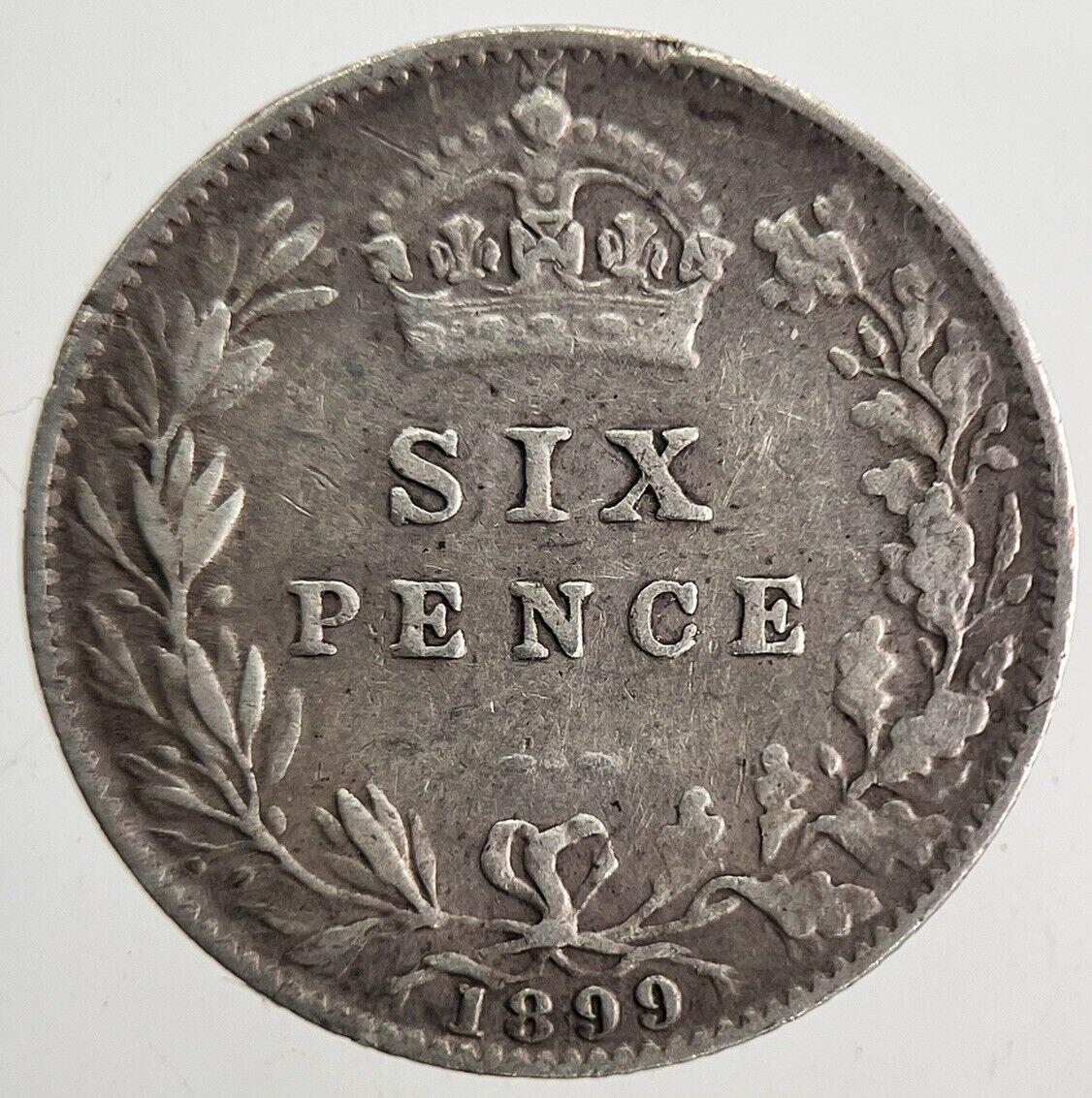 1899 Victoria Sixpence Silver Coin | Fine Collectable Grade | a9896
