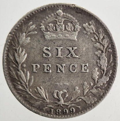 1899 Victoria Sixpence Silver Coin | Fine Collectable Grade | a9896