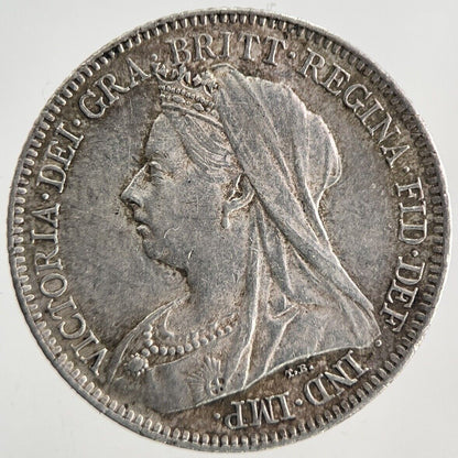 1899 Victoria Sixpence Silver Coin | Very Fine Grade | a9903