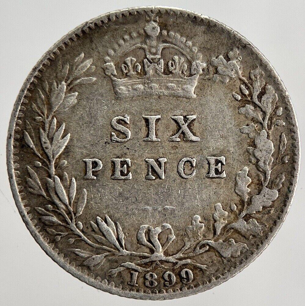 1899 Victoria Sixpence Silver Coin | Fine Collectable Grade | a2454