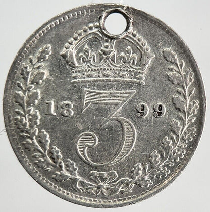 1899 Victoria Threepence Silver Coin | Very High Grade | a8629