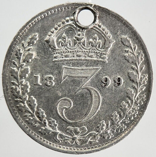 1899 Victoria Threepence Silver Coin | Very High Grade | a8629
