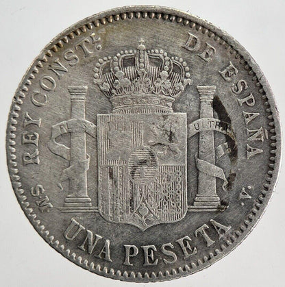1900 Spain 50 Centavos Silver Coin | Fine Collectable Grade | a6186