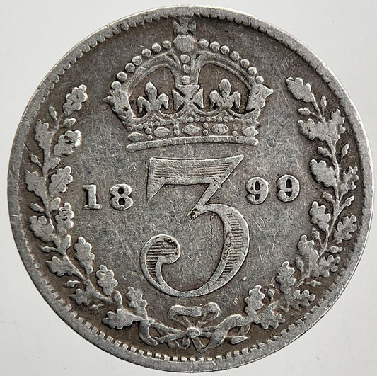 1899 Victoria Threepence Silver Coin | Fine Collectable Grade | a6002