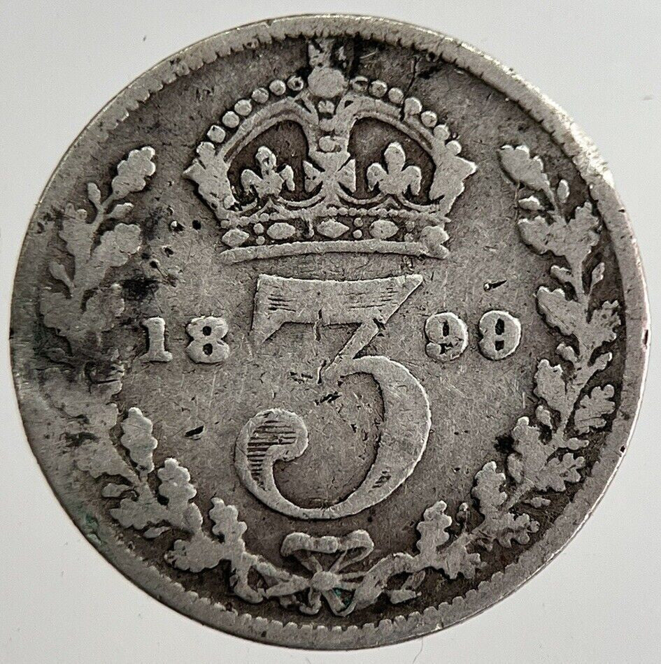 1899 Victoria Threepence Silver Coin | Collectable Grade | a8845