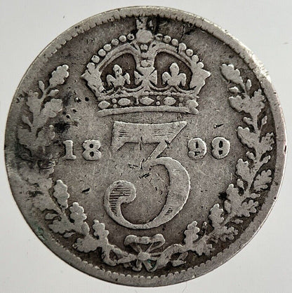 1899 Victoria Threepence Silver Coin | Collectable Grade | a8845