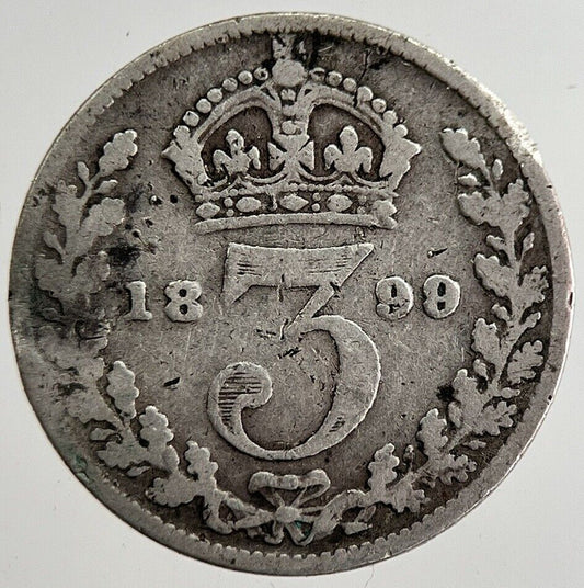 1899 Victoria Threepence Silver Coin | Collectable Grade | a8845