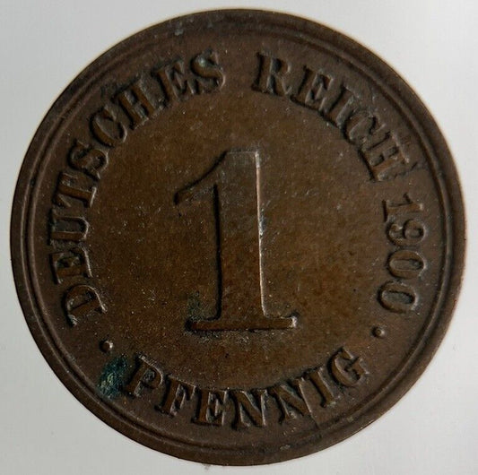 1900 Germany 1 Pfennig Coin | Fine Collectable Grade