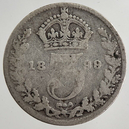 1899 Victoria Threepence Silver Coin | Collectable Grade | a8839