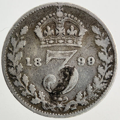 1899 Victoria Threepence Silver Coin | Fine Collectable Grade