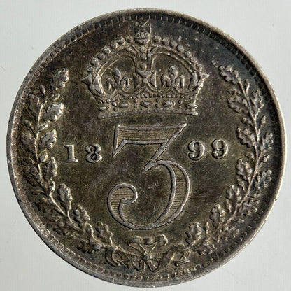 1899 Victoria Threepence Silver Coin | Very High Grade