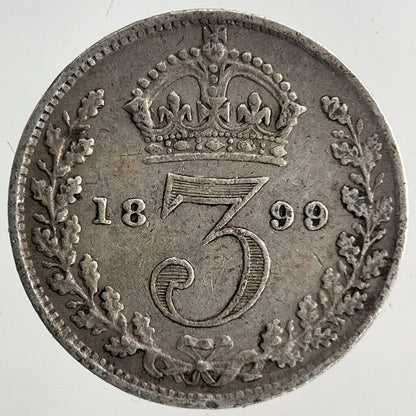1899 Victoria Threepence Silver Coin | Fine Collectable Grade
