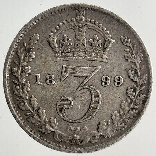 1899 Victoria Threepence Silver Coin | Fine Collectable Grade