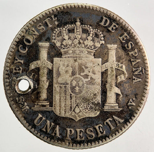 1900 Spain Una 1 Peseta Silver Coin | Collectable Grade