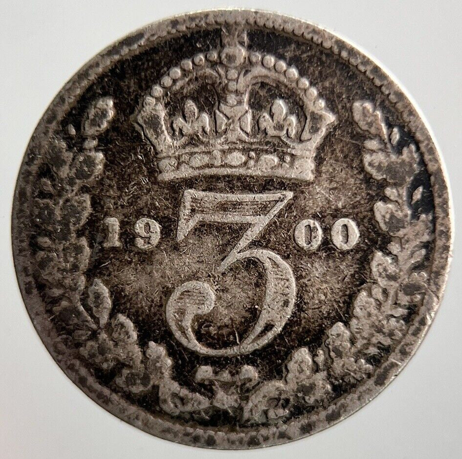 1900 Veiled Head Victoria Threepence Silver Coin | Collectable Grade a4067