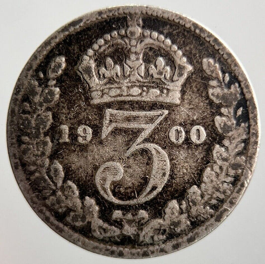 1900 Veiled Head Victoria Threepence Silver Coin | Collectable Grade a4067