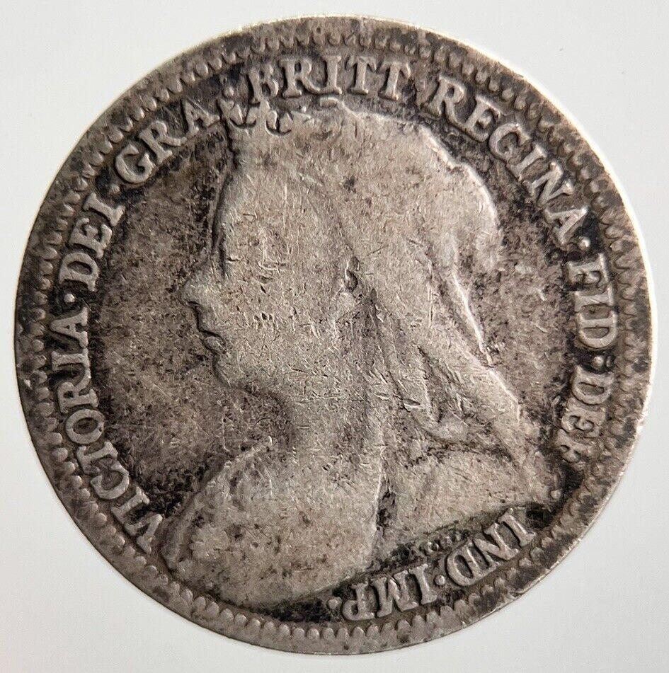 1900 Veiled Head Victoria Threepence Silver Coin | Collectable Grade a4067