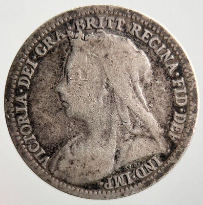 1900 Veiled Head Victoria Threepence Silver Coin | Collectable Grade a4067