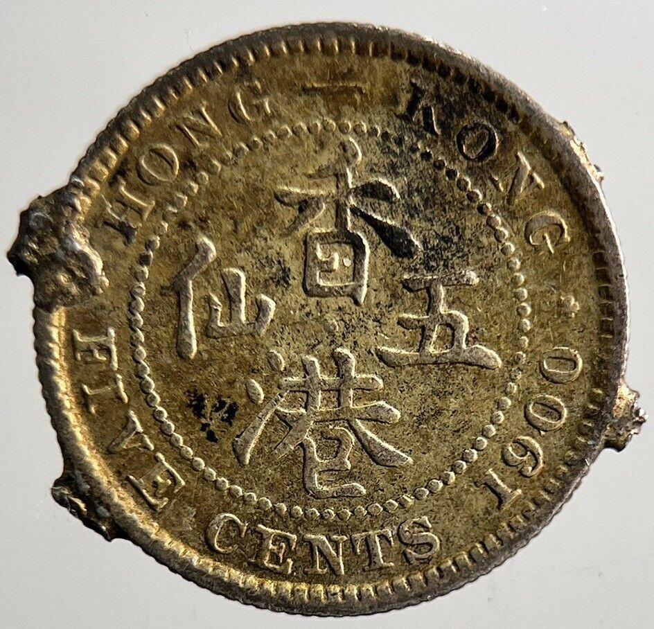1900 Hong Kong 5 Cents Silver Coin | Collectable Grade | a3182