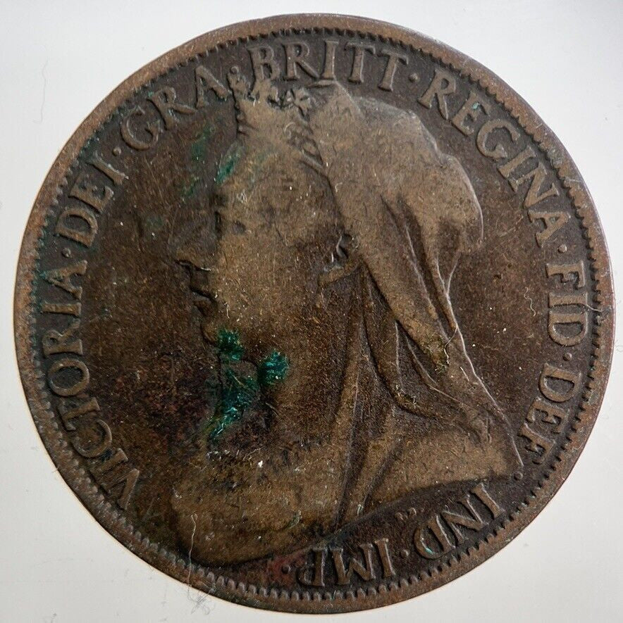 1900 Victoria One Penny Coin | Fair Grade | a4932