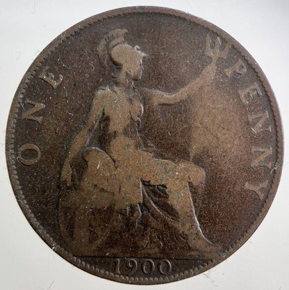 1900 Victoria One Penny Coin | Fair Grade | a4932