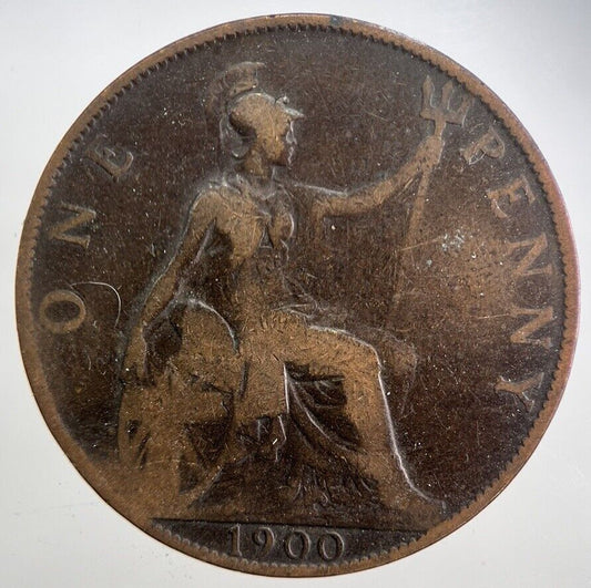 1900 Victoria One Penny Coin | Fair Grade | a4933