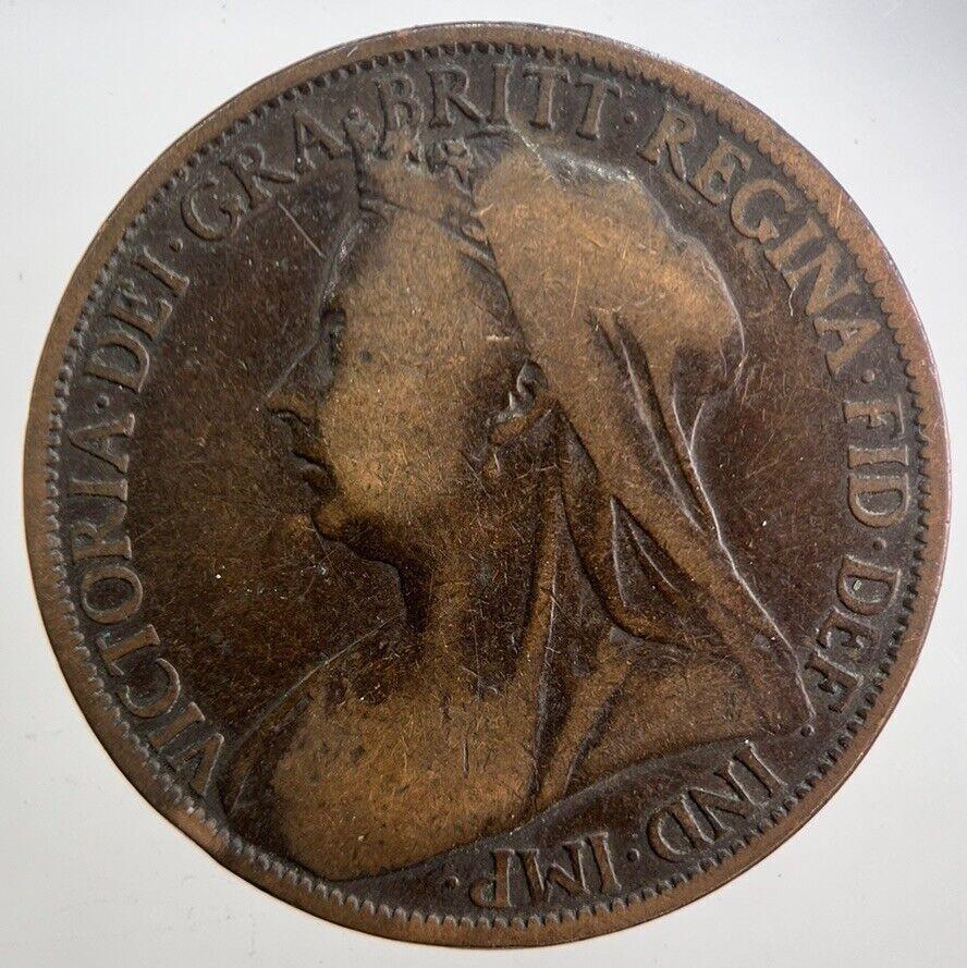 1900 Victoria One Penny Coin | Fair Grade | a4933