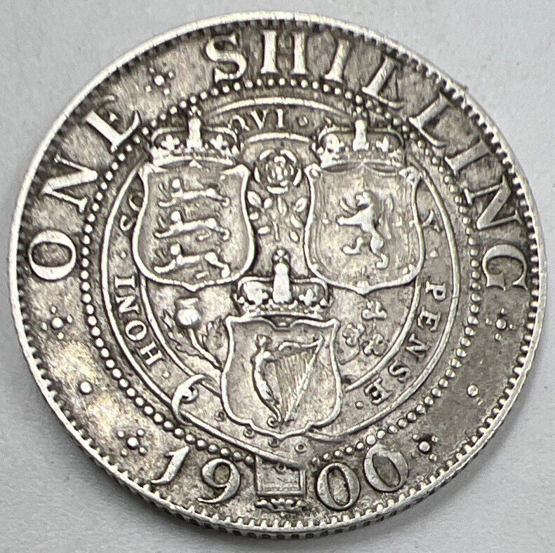 1900 Victoria Shilling | British Silver Coin | Fine Collectable Grade | a997