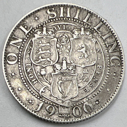 1900 Victoria Shilling | British Silver Coin | Fine Collectable Grade | a997